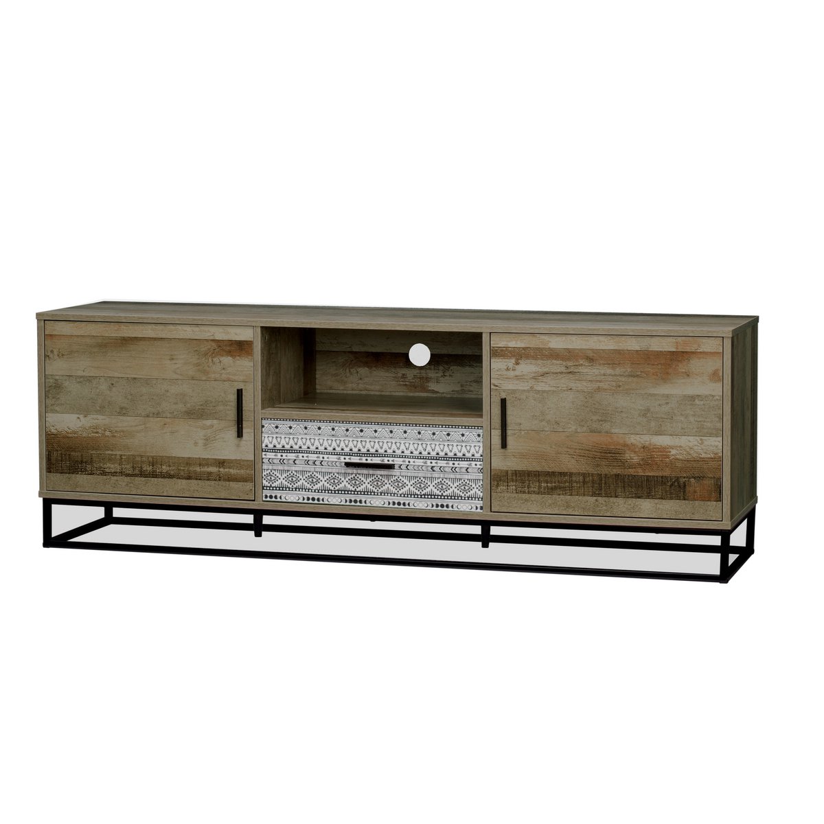 Vue de face du buffet bas scandinave en marron
