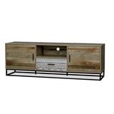 Vue de face du buffet bas scandinave en marron