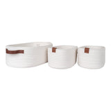 Paniers Jarana en coton blanc, lot de 3, vue d'ensemble