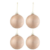 Boule de Noël en verre rose clair J-Line avec finition brillante
