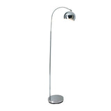 Lampe debout "style", lampadaire classique rétro avec un arc fait de métal de couleur chromée avec une prise E27, 146 cm de haut, idéal pour la salle à manger, le salon et le bureau.
