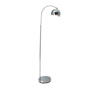 Lampe debout "style", lampadaire classique rétro avec un arc fait de métal de couleur chromée avec une prise E27, 146 cm de haut, idéal pour la salle à manger, le salon et le bureau.