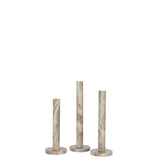 Ensemble de trois bougeoirs J-Line en marbre beige