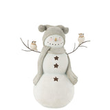 Bonhomme de Neige J-Line en résine blanc et gris, vue avant