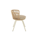 Chaise Toa en métal beige, vue latérale
