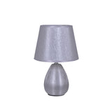 Lampe de table en céramique H: 31 cm "simplement céramique", lampe de table en céramique, argent, avec socket e14, pour salle à manger, salon, couloir ou bureau, 31 cm de haut