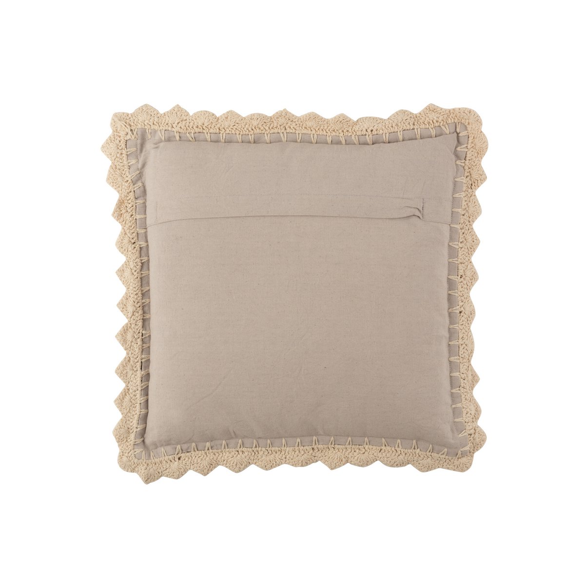 Coussin J-Line gris carré avec bordure en viscose, style moderne