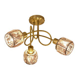 Place LED à 3 places "Josefa" Gold, plafond en métal en or pour le salon, chambre, salle à manger, avec douille E14, pour salle à manger, salon, couloir ou bureau, Ø38 cm