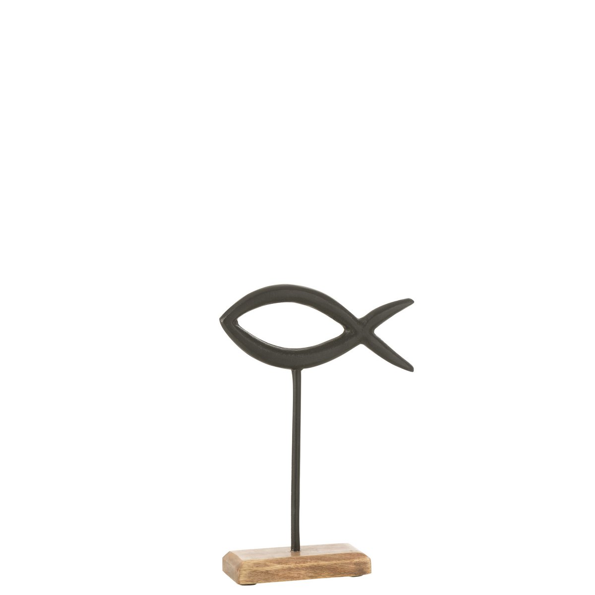 Poisson Sur Pied J-Line en aluminium noir, design moderne et élégant
