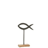 Poisson Sur Pied J-Line en aluminium noir, design moderne et élégant