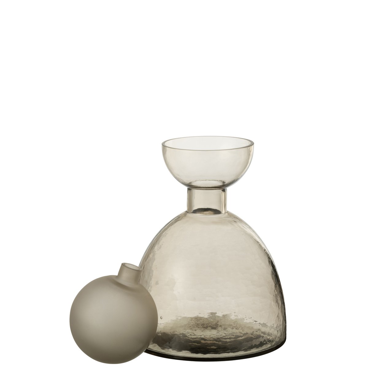 Vase Bouteille Yara en verre gris, design moderne et épuré