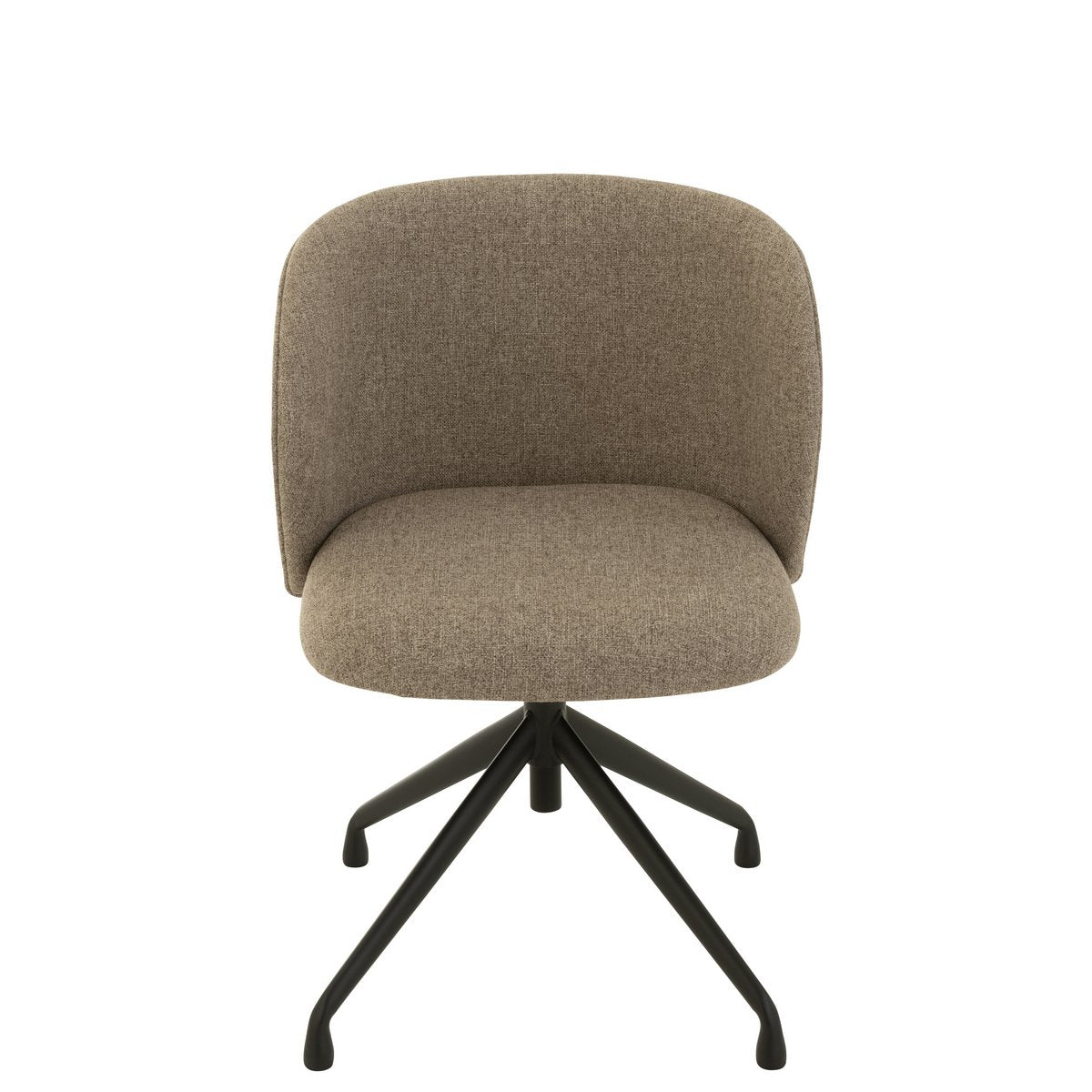 Chaise J-Line Turn/Up/Down en lin marron foncé et beige vue de face