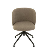 Chaise J-Line Turn/Up/Down en lin marron foncé et beige vue de face