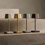 Lot de 4 lampes à poser rechargeables marron avec station de recharge