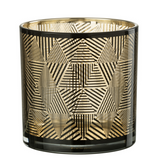 Lanterne J-Line Triangles Stripes en verre marron vue de face