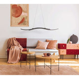 LED PRENDANT LUMIN "ONDA", lampe suspendue en métal et en plastique en noir, avec des LED fermement intégrées, l'éclairage pour le salon, la salle à manger ou le bureau, 96 cm de long