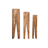 Tabouret fleur en bois de manguier avec design floral unique