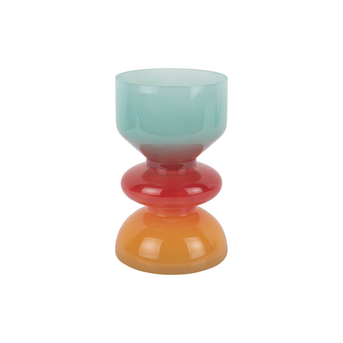 Vase Summer Vibes Petit en verre multicolore avec dégradé estival