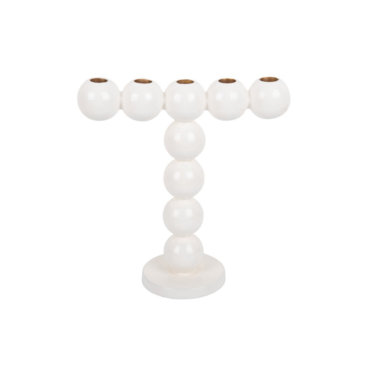 Bougeoir Bulles Hautes de Present Time en fer blanc, vue de face