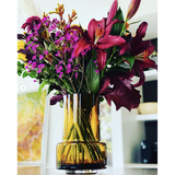 Vase en verre LUXE 9mm, couleur ambre : style design rétro TYLER 25