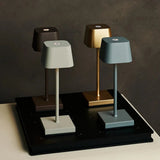 Lot de 4 lampes de table rechargeables gris ombre avec station de recharge