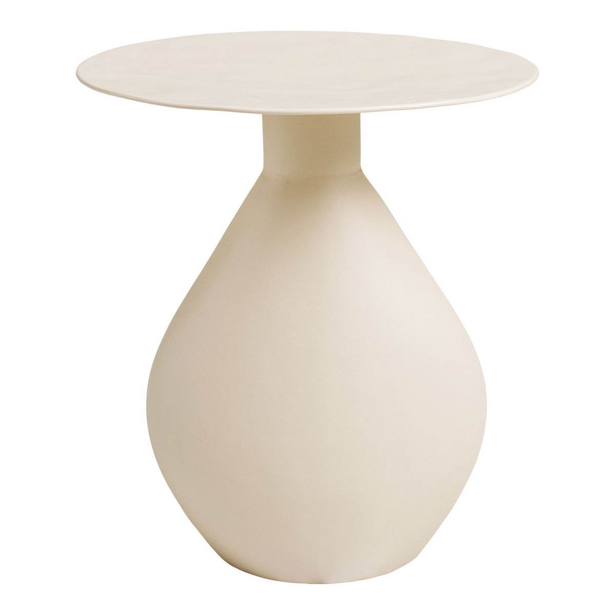 Table d'appoint Calais en métal blanc cassé vue de face