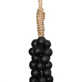 Les Perles en Bois avec Pompon en Coton - Noir