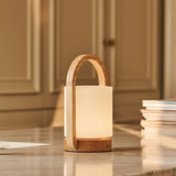 Lampe rechargeable en bois marron clair George