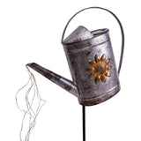 Brochette de terre solaire LED (canette d'arrosage) h: 110 cm galvanisé, pour une brochette à l'extérieur, en métal et en plastique en argent, avec une LED intégrée