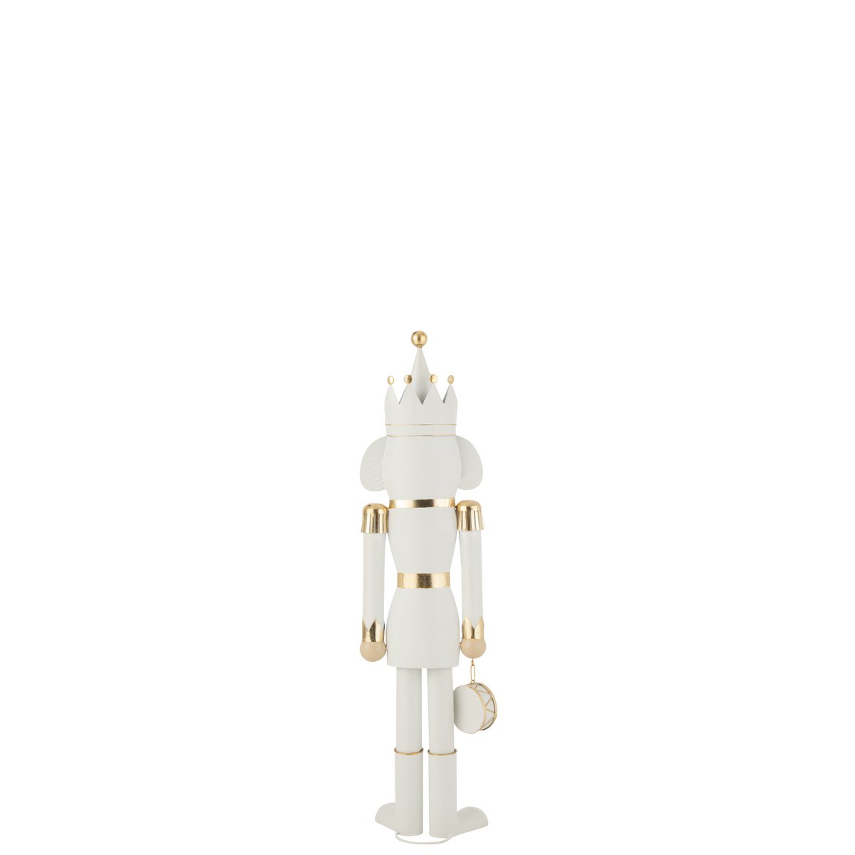 Casse-Noisette Fer Doré/Blanc J-Line - vue avant avec détails dorés