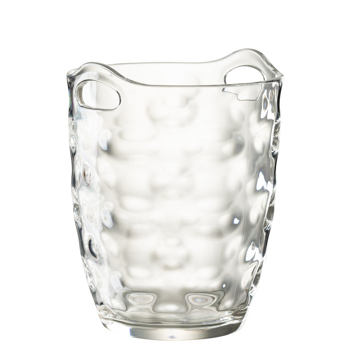 Seau à glace J-Line Leonard en plastique transparent, design moderne