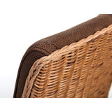 Chaises de rotin fixer 4 morceaux de chaises de salle à manger Antonio chaises rembourrées marron en cuir sauvage rembourré