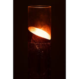 Détail de la lanterne J-Line Moa, matériaux en verre et or.