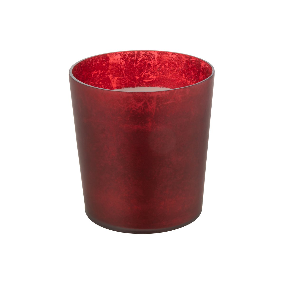Bougie parfumée J-Line M-Chic en verre rouge, vue de face
