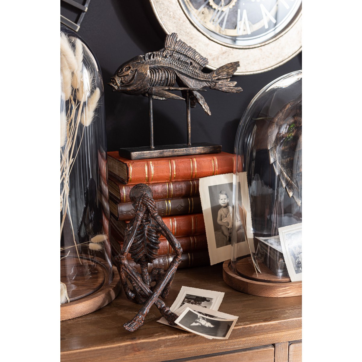 Objet déco J-Line en polyresin marron, vue latérale