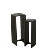 Table d'appoint J-Line Cube en bois noir - vue 1