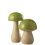 Décoration J-Line Champignon Vert - Lot de 2, détail du design