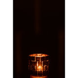 Photophore Carré Mosaïque Verre Marron - Ambiance cosy