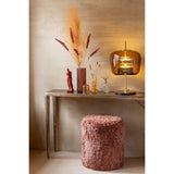 Pouf Cylindre Fluffy Cuivre de J-Line - Gros plan sur la texture