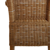 Chaises de salle à manger Ensemble avec des accoudoirs 2 pièces chaise de rotin Perth Capuccino Cockture Froms durable