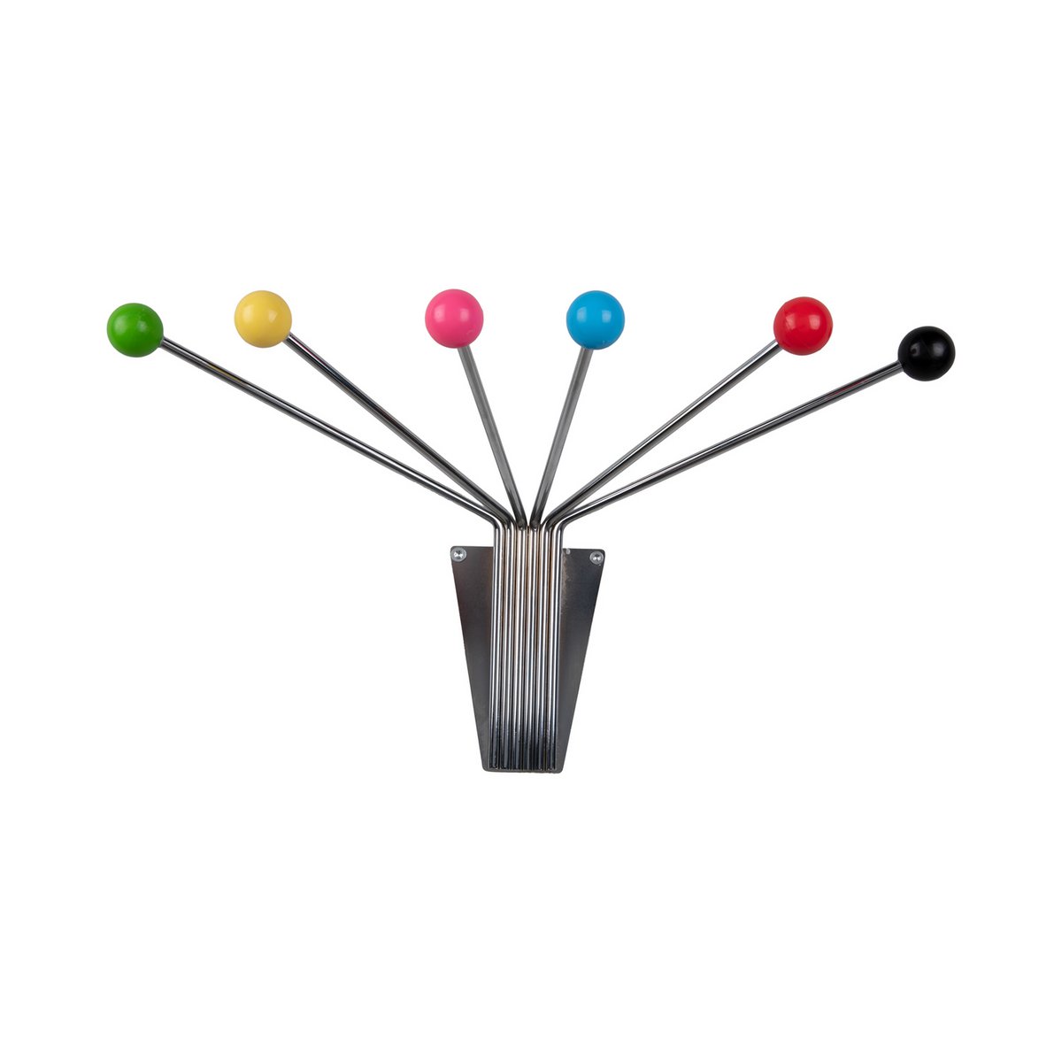 Porte-chapeaux Neptune Chrome avec boules colorées, vue de face