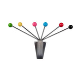 Porte-chapeaux Neptune Chrome avec boules colorées, vue de face