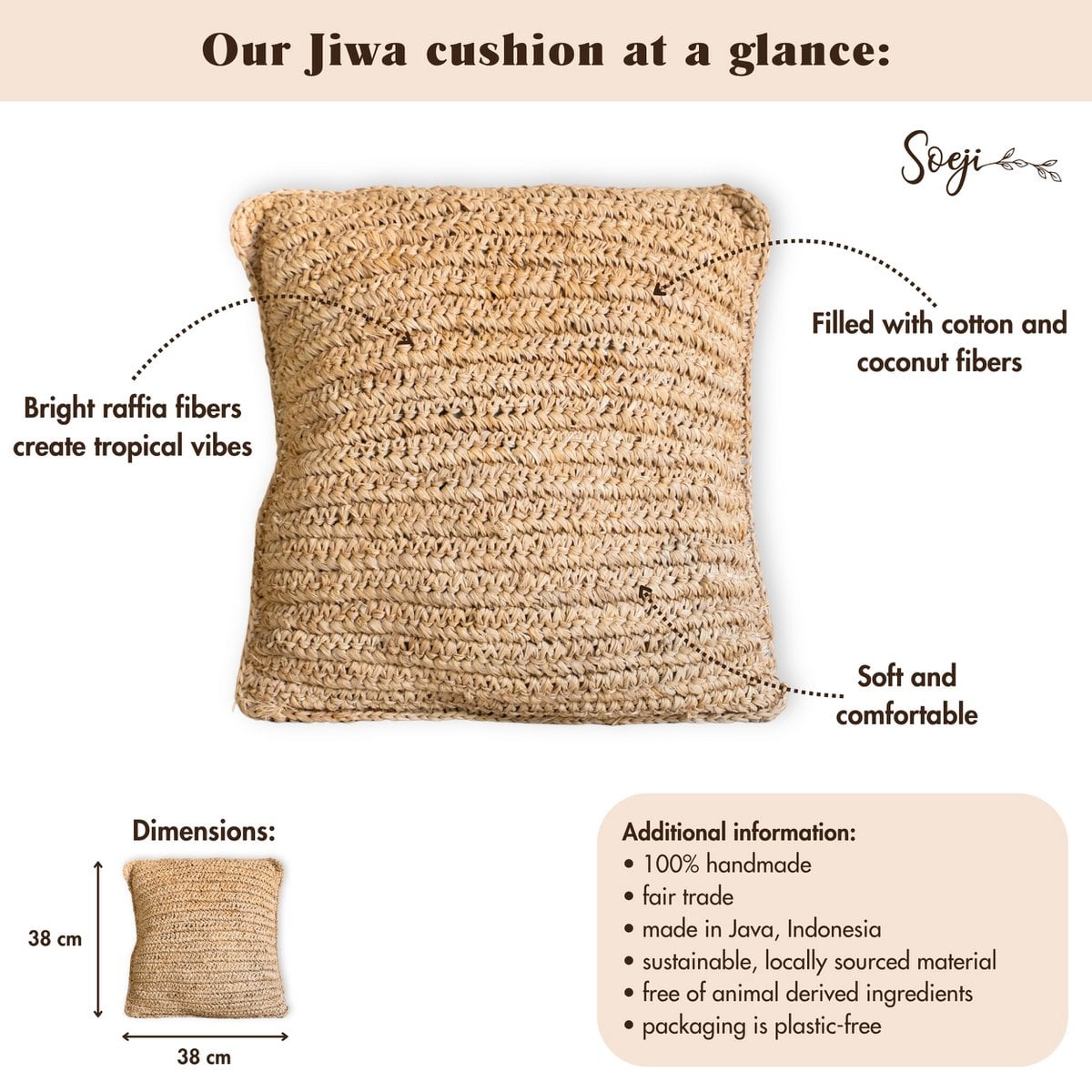 Garniture intérieure du coussin en fibres de noix de coco
