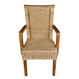 Chaises en rotin lot de 4 chaises de salle à manger avec accoudoirs tabac Perth chaise en osier fauteuil en rotin