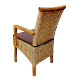 Chaises de salle à manger lot de 2 chaise en rotin avec accoudoirs tabac Perth chaise en osier fauteuil en rotin
