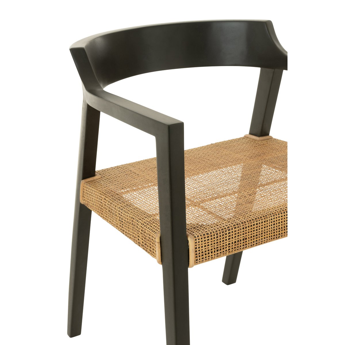 Chaise Emma en teck noir et marron vue de dessus