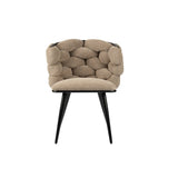 Chaise Rock marron - détail du dossier en chenille