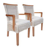 Chaises de salle à manger fixer 2 pièces avec accoudoirs