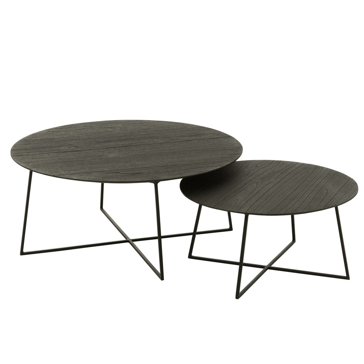 Table d'appoint J-Line Round en duo, mise en scène élégante