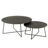 Table d'appoint J-Line Round en duo, mise en scène élégante